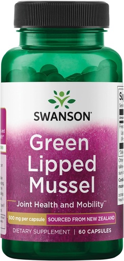 [BRSWIH33OEHQKHLG] Swanson Verde Mexilhão Lipped (Congelo-Seco) - Nova Zelândia Conjunto Saúde & Mobilidade Suplemento - Fórmula Natural Pode Apoiar Saúde do Coração & Função Digestiva - (60 Cápsulas, 500mg Cada)