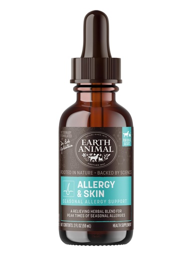 [BRSWIED3AV5RAD34] Earth Animal Apothecary - Allergy & Skin for Dogs & Cats - 2 fl oz | Herbal Remedies Blend - Root(Burdock, Licorice, Echinacea), Yellowdock, Nettles, Chamomile, Lavender, Red Clover, Calendula