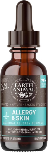 [BRSWIED3AV5RAD34] Earth Animal Apothecary Liquid Supplement - Allergy & Skin Herbal Remedies for Dogs & Cats - 2 fl oz