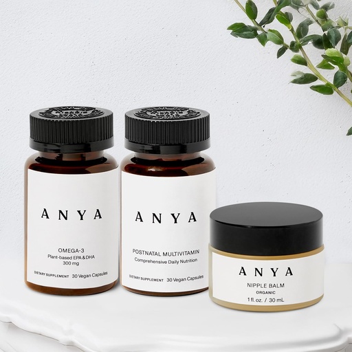 [BRSRAATYCAFB43Y7] ANYA Multivitamin + Nipple Balm Bundle Postpartum Essentials for Women, Postnatal Supplements for Breastfeeding