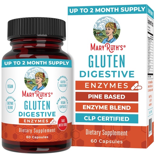 [BRSWGAQHBAHQMDQ2] MaryRuth’s Gluten Digestive Enzymes | Up to 2 Month Supply | Proprietary Enzyme Blend | Vegan Pine-Based Capsules | Non-GMO | 60 Count