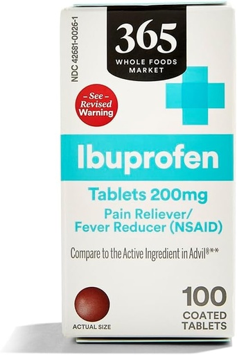[BRSWGGI7OIPBSH34] 365 Everyday Value Ibuprofen Tablets 200mg, 100 ct