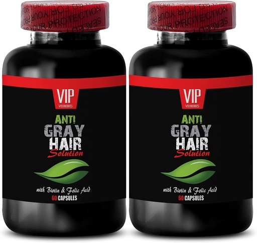 [BRSWKFQ6AUCBYHTC] Pure Biotin Powder - Gray Hair Solution - Anti gray hair formula, gray hair pills, gris hair solution, anti gray hair supplement, gris hair supplement to reverse, gray hair reverse - 2B 120 Caps