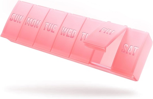 [BRSRAYI2C4MBSH3B] Barhon Large Weekly Pill Organizer, Big Vitamin Organizer Case for 7 Day, Travel Medicine Pill Box to Hold Various Supplements and Fish Oil, Sakura Pink