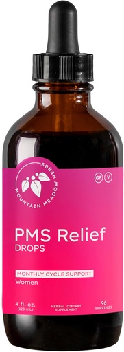 [BRSRAZT4OAIWOFDA] Mountain Meadow Herbs PMS Relief Drops | Liquid Herbal Supplement for Menstrual Period Discomfort | Hormonal Support for PMS Cramps, Mood Swings & Acne Chaste Tree Berry (Vitex) eta Wild Yam 4oz