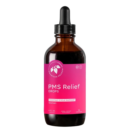 [BRSRAZT4OAIWOFDA] Mountain Meadow Herbs PMS Relief Drops | Liquid Herbal Supplement for Menstrual Period Discomfort | Hormonal Support for PMS Cramps, Mood Swings & Acne with Chaste Tree Berry (Vitex) & Wild Yam 4oz