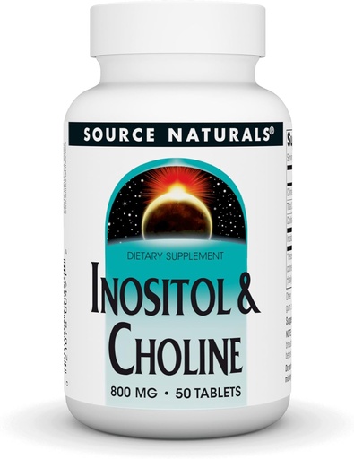 [BRSWIEYEBJ4BYG3K] Source Naturals Inositol & Choline 800 mg Supports Healthy Nerve Function - 50 Tablets