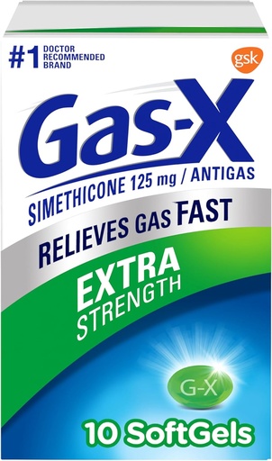[BRSWIYQ3BIJW2E3O] Gas- X Extra Strength Gas Relief Softgels 125 mg szimetikon - 10 gróf