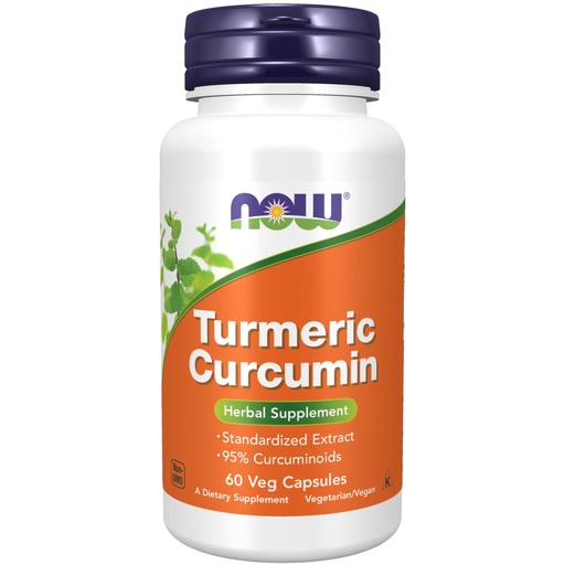 [BRSWIY32BQIRA2TE] NOW Foods Supplements, Turmeric Curcumin, Derived from Turmeric Root Extract, 95% Curcuminoids, Herbal Supplement, 60 Veg Capsules
