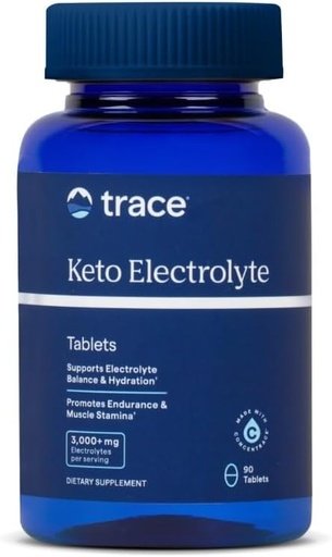 [BRSWGFAQCMPRQGY3] Trace Minerals Keto Electrolyte Tablets - Electrolyte Supplement to Aid Against Dehydration - Endurance Supplement with Minerals - Supports Performance & Muscle Recovery - 90 Tablets (15 Servings)