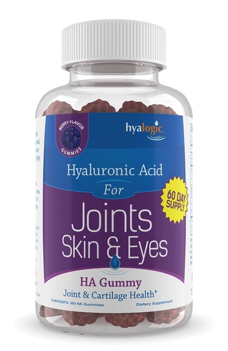 [BRSWGYIYOZYAME3J] Hyalogic Hyaluronic Acid Gummies – Supplement for Joint, Skin & Eyes – Mixed Berry Flavor – Gummy Vitamins for Women & Men – Gluten-Free, Non-GMO, 60 Count