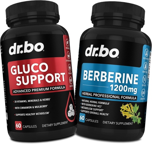 [BRSROGQPO4PWC2TF] DR. BO Metabolism Support & Berberine Supplement Capsules - Vitamin Herbal Formula ilə Metabolizma Metabolizm - Qadınlar və Kişilər üçün sağlam Metabolik Yardım üçün 1200mg Şarabin H SupplementCL
