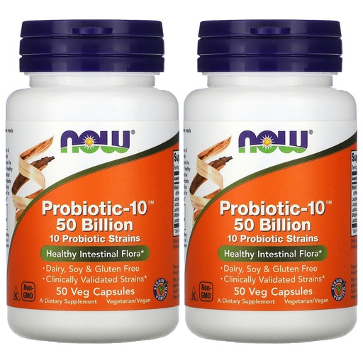 [BRSWIAYYCEMRE3I7] Probiotic10 50 Billion - Now Foods - 50 - VegCap -(Pack of 2)