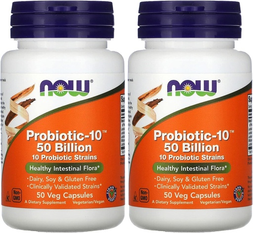 [BRSWIAYYCEMRE3I7] Probiotic10 50 Billion - Now Foods - 50 - VegCap -(Pack of 2)