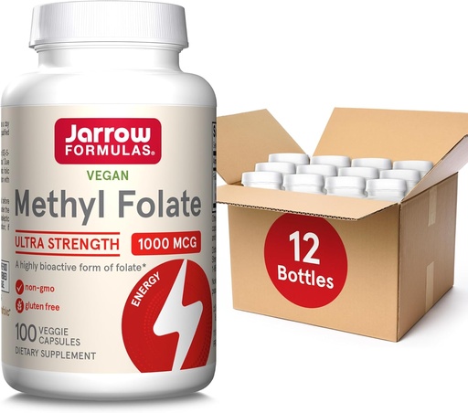 [BRSRMAI7AAHRAFYZ] Jarow Formulas Folate methyl 1000 mcg, Συμπλήρωμα διατροφής, Folate methyl for Cellular Energy Support, 100 κάψουλες λαχανικών, 100 ημέρες προσφοράς, (πακέτο των 12)