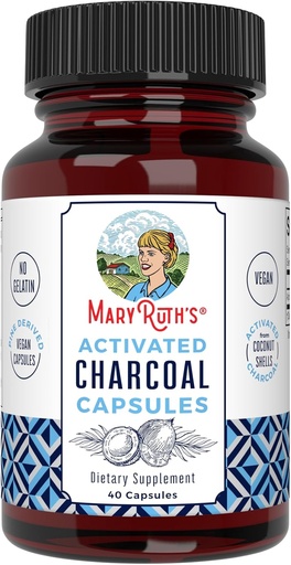 [BRSWYZI2BF6BYYL4] MaryRuth Organics Activated Charcoal Capsules ← Substance Adsorption ¦ Derived from Coconut Shells ¦ Vegan Capsules from Pine Trees ← Non-GMO TEN Gluten Free ← 40 Count