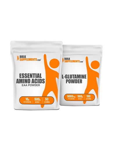 [BRSRAZQLO4MWA2Y4] BulkSupplements EAA Powder 500g + L-Glutamine 500g Bundle