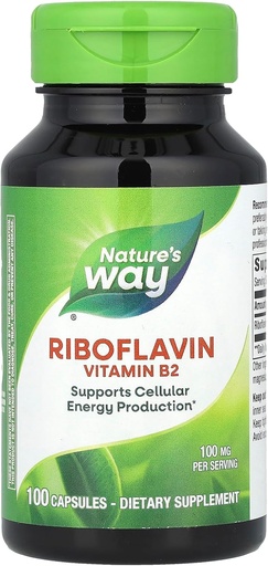 [BRSWIGDYOICR2AI7] Nature 's Way Witamina B2 100 mg Czapki, 2 szt.