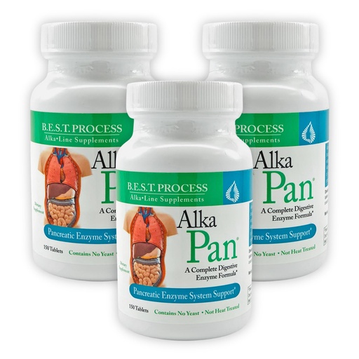 [BRSWYFTQCUMAKDT5] Alka•Pan (3 Pack) Best Process Alkaline — Natural Digestive Supplement — Pancreatic Enzymes with Antioxidant-Rich Superfoods & Digestive Herbs