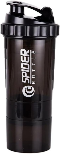 [BRSRAFIPAB5R4DQZ] 5 En 1 Botella de Agitador Protein - Botella de Agitador de Serie Profesional para Agitaciones Proteínas y Botella de Gimnasio Pre Workout,Con Almacenamiento de Polvos,Pill Tray,Mixing Ball,Shakes Cup (negro)