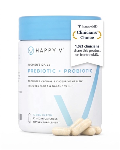 [BRSWGBD7DEBA4ALA] Happy V Dr. Formulated Vaginal Probiotics for Women Odor & Itch Support, Urinary & Gut Health, pH Balance | Womens Daily Probiotic with Patented Prebiotics & Lactobacillus for Feminine Wellness