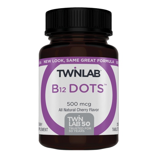 [BRSWIYTYOEOQKFQV] Twinlab B-12 Dots - Energy Production Support Supplements with Vitamin B12-500 mcg, 250 Tablets