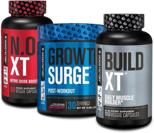 [BRSWYAL5PMNRAD3U] Jacked Factory N.O. XT Nitric Oxide Supplement, Growth Surge Post Workout Muscle Builder, Build XT Muscle Builder