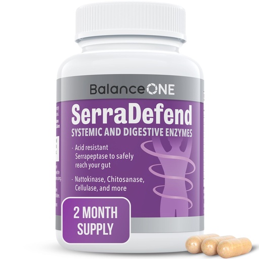 [BRSW2ZYLCUBAKA3F] Balance ONE Biofilm Disruptor – Proteolytic Enzymes & Defense Supplement with Serrapeptase & Nattokinase – Systemic & Digestive Support – 60 Capsules, 2 Month Supply – for Women & Men – SerraDefend