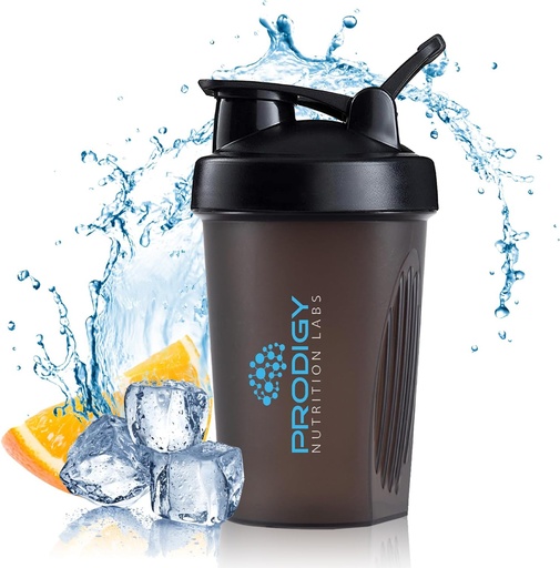 [BRSRMFQYCIJRUDLP] Prodigy Nutrition Labs Premium Shaker Bottle Perfect for Protein Shakes and Pre Workout -14 Ounce (Black)