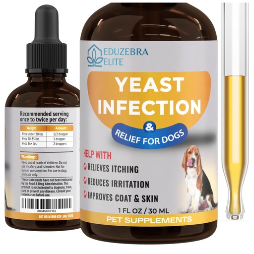 [BRSROCQKAAHBM3TH] Yeast Infection Treatment for Dogs - Reduces Irritation & Inflammation - Soothing Itch Relief, Ear Infection Treatment