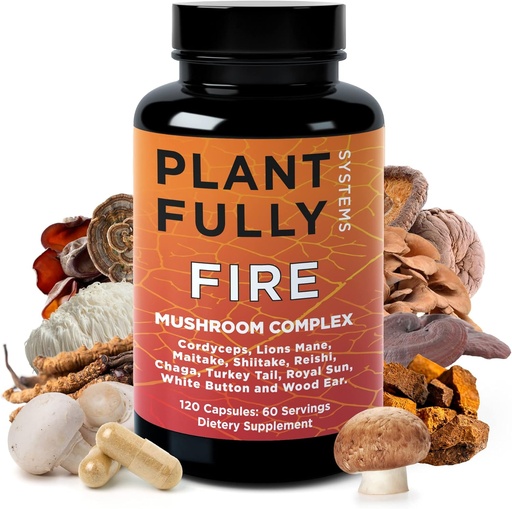 [BRSW2FQLC4PGAGT2] 10-in-1 Mushroom Supplement – Lion’s Mane, Reishi, Cordyceps, Chaga, Turkey Tail, Maitake & Shiitake – Nootropic Complex for Brain Support, Memory, Focus & Energy – 120 Capsules, Made in USA