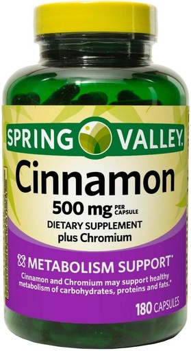 [BRSW2YYDA4IAYCD3] Spring Valley Cinnamon 500mg Metabolism Support