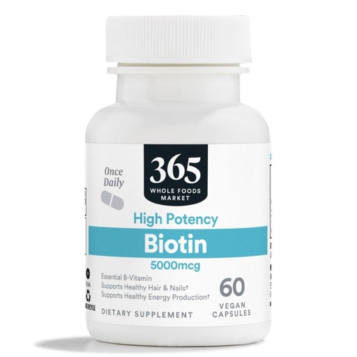 [BRSWGZQBOZ7GY3LO] 365 by Whole Foods Market, High-Potency Biotin 5000mcg, Vegan, 60 Count
