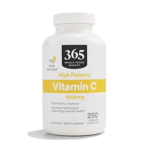 [BRSWGZQBOV6RMF3P] 365 by Whole Foods Market, High Potency Vitamin C 1000mg, Vegan, 250 Tablets
