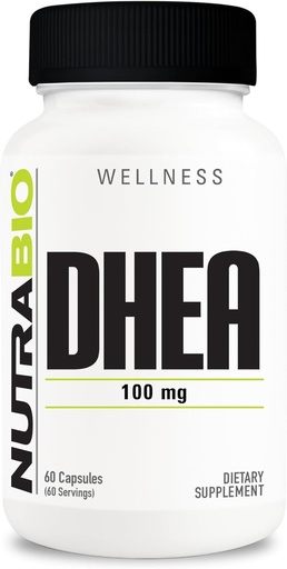 [BRSWIEA2BMCAOG36] NutraBio DHEA papildinājums - vīriešiem un sievietēm - DHEA (100 mg) 60 kapsulas