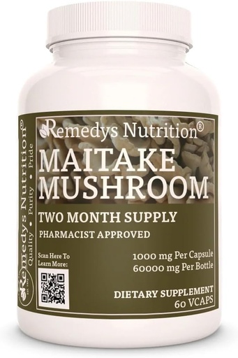[BRSW22YKBEMAM3DZ] Remedy’s Nutrition Maitake Mushroom | 1,000 mg 60 Vegan Capsules Dietary Supplement | Two Month Supply