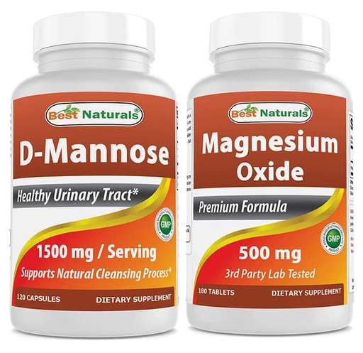 [BRSRMCY5A4FRAEL7] Best Naturals D-Mannose 1500 mg & Magnesium Oxide 500 mg
