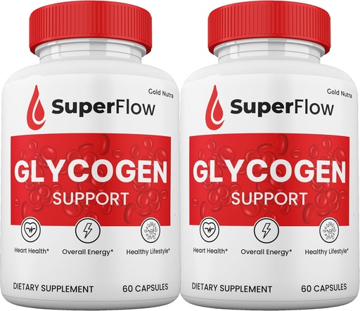 [BRSRAAYYAENQI3LU] (2 pakuotė) Super srauto kraujo paramos kapsulės, SuperFlow Glycogen Pills Visi gamtos papildas, 2- mėnuo tiekimas.