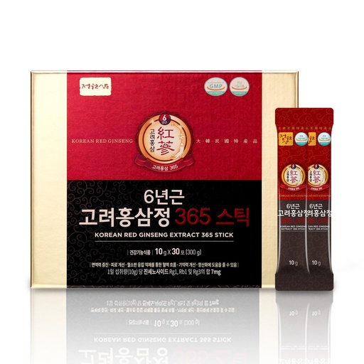 [BRSWKHAIBUOG2G3F] 6-Year Korean Red Ginseng 365 | 30 Sticks | Vegan | 7mg Ginsenosides Per Stick