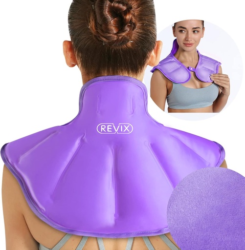 [BRSWYHA2AUHWAHLF] REVIX Shoulder Ice Pack Reusable Large Neck Shoulder Ice Pack Wrap for Upper Back Tiredness, Soothing Discomfort and Fatigue, Purple
