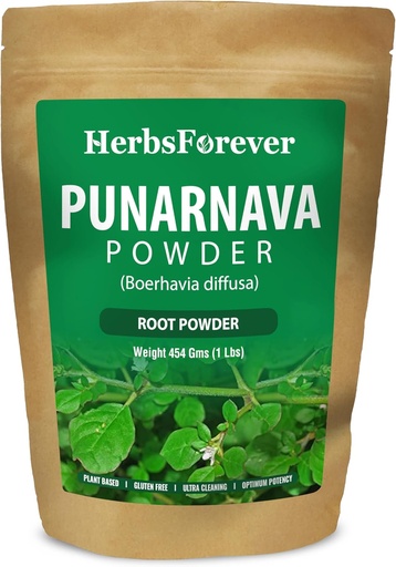 [BRSWIYIYAUGQECA3] HerbsForever Punarnava Powder ← Boerhaavia Diffusa  Ayurvedic Herbal Supplement ← Soporta Bienestar general ← Non-GMO, Vegan ← 454 GMS