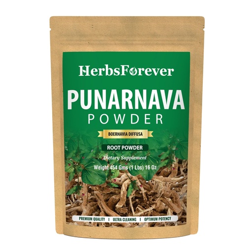 [BRSWIYIYAUGQECA3] HerbsForever Punarnava(Boerhaavia Diffusa) Root Powder-Liver, Kidney, UTI, Reduce Swelling, Fluid Retention| Wild Harvested,Non GMO - 2X Potency | Ultra Clean,NO Sand & Mud| Steam Treated| 16oz-1LBS