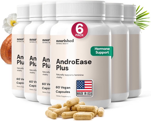 [BRSROGARCJ6WCCLJ] Nourished AndroEase Plus for Women’s Health - Zinc, Reishi, Green Tea and Saw Palmetto for Women - for Energy, Vitality, Facial Hair and Daily Wellness - 360 Capsules, Made in USA