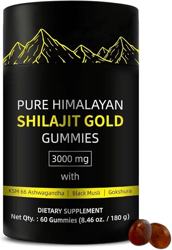 [BRSRAGL6PMCWAHTV] Shilajit Gummies | Alpha Gummies for Men | Lab Tested I No Added Sugar | Ashwagandha, Gokshura | Fulvic Acid & 85+ Trace Minerals for Men, Women | Non-GMO | 60 Gummy