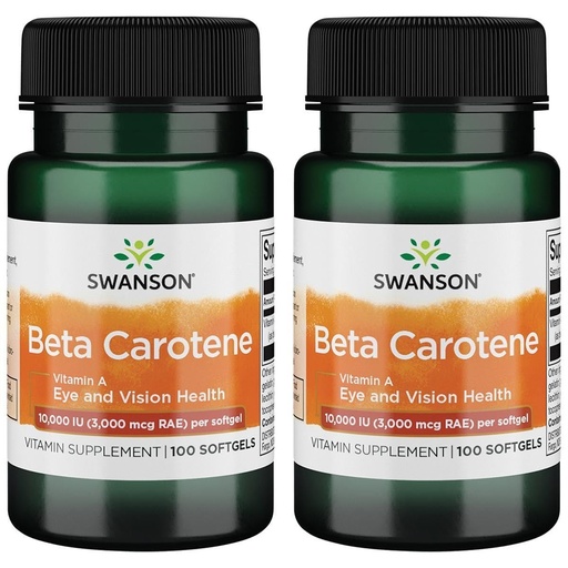 [BRSWIYYZCAMWKALA] Swanson Beta-Carotene (Vitamin A) Skin Eye Immune System Health Antioxidant Support 10000 Iu (3000 mcg) 100 Softgels