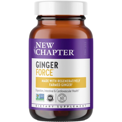[BRSWIBI3C56REYLG] New Chapter Ginger Supplement Force with Supercritical Organic + Non-GMO Ingredients Vegetarian Capsules, 60 Count