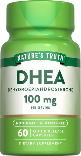 [BRSWGCT3OQBRYCAV] Nature 's Truth DHEA 124; 100mg 124; 60 Capsules 124; Non-GMO & Gluten Free Suplemen