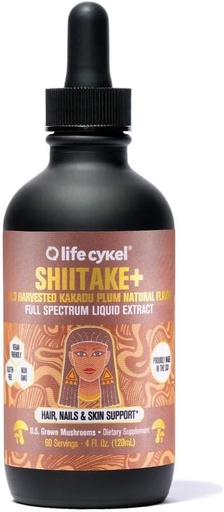 [BRSRAY36AUBWOEQV] Lifecykel - Shiitake Mushroom Extract with Kakadu Plum - Advance Organic Mushroom Supplement for Hair, Nail and Skin - Potent Vitamin C Immune Boost for Adults - 4 Fl Oz