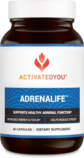 [BRSW2GARCQBWEDTB] ACTIVATEDYOU AdrenaLife- Calmness and Relaxation Adrenal Support Supplement for Stress Relief, Restful Sleep, and Focused Energy w/Magnesium, Vitamina B12, & Rhodiola Rosea Extract (90 cápsulas)