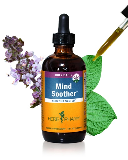 [BRSWYEI6A4MWKDLV] Herb Pharm Mind Soother: Holy Basil: Liquid Kava Supplement to Support Calm & Relaxation, Stabilizing Support for Nervous System, Made with Noble Kava & Lavender Flower, Vegan, Gluten-Free, 4 oz*
